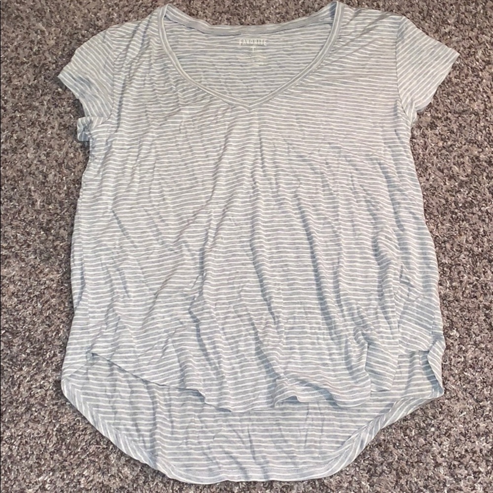 Stripped Grey Short Sleeve Top